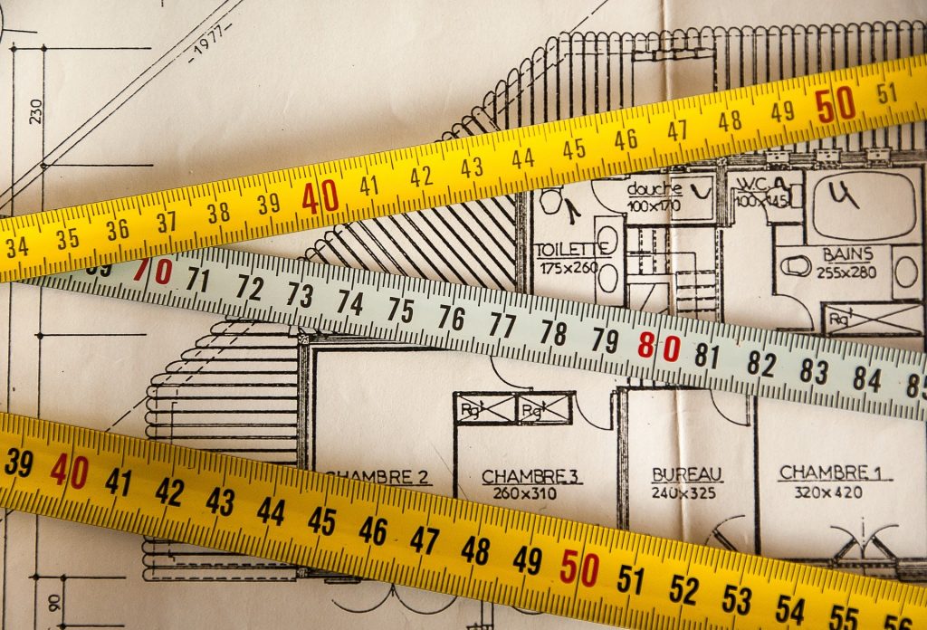 Mètres sur le plan d'un logement